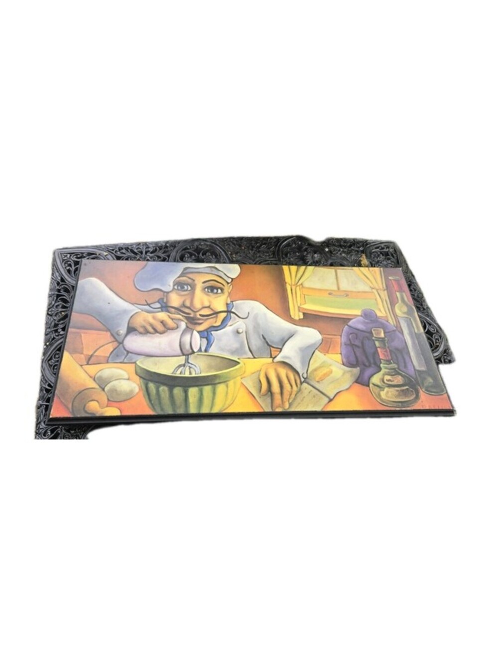 Chef Jean Pierre "Baking" by Will Rafuse 9.5"×19.5" Colorful Print On Board Slot